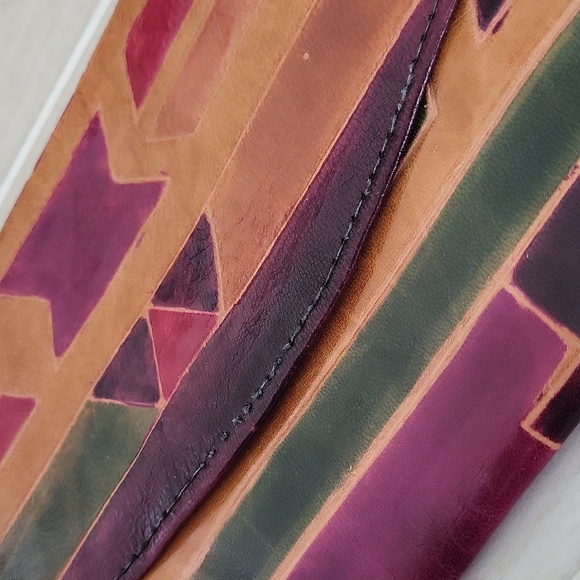 Vintage Colorful Geometric Pattern Wallet MTC 1992 5" x 8" - Picture 2 of 12